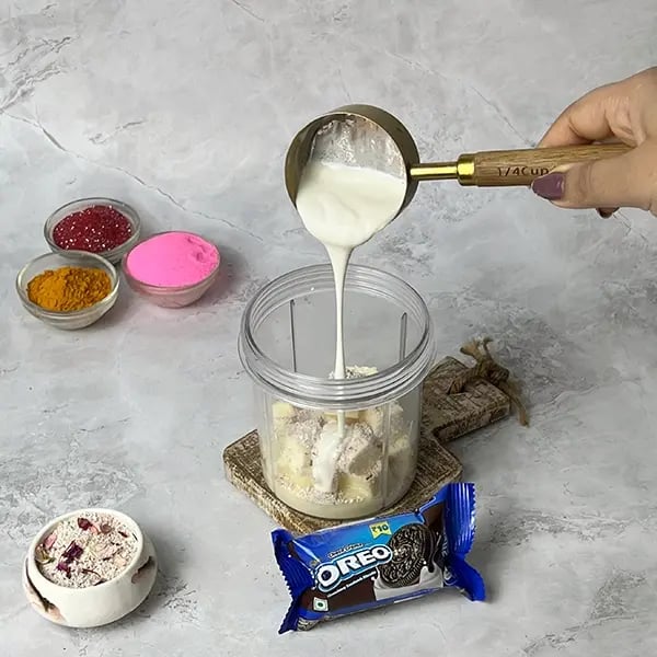 Oreo No-Bake Thandai Cheesecake-For a better texture