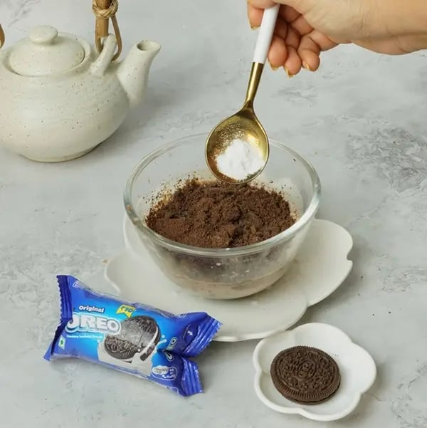 Oreo quick 4 ingredients brownie-Add baking powder to the mixture