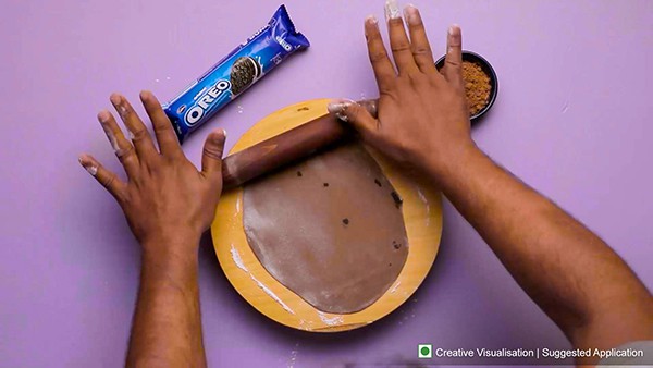 Easy No-Bake Oreo Roll Recipe - Rolling Dough Thin