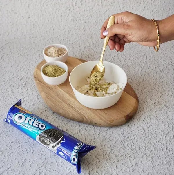 Oreo Sushi - Add a little milk