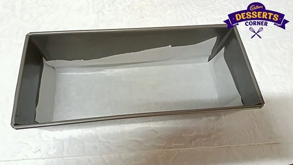 Cadbury Peanut Butter Recipe - Lined Baking Tin