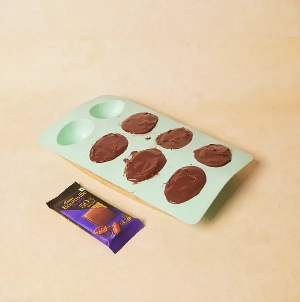 Peanut Butter Chocolate Bon Bon with Bournville-Place the filled moulds back