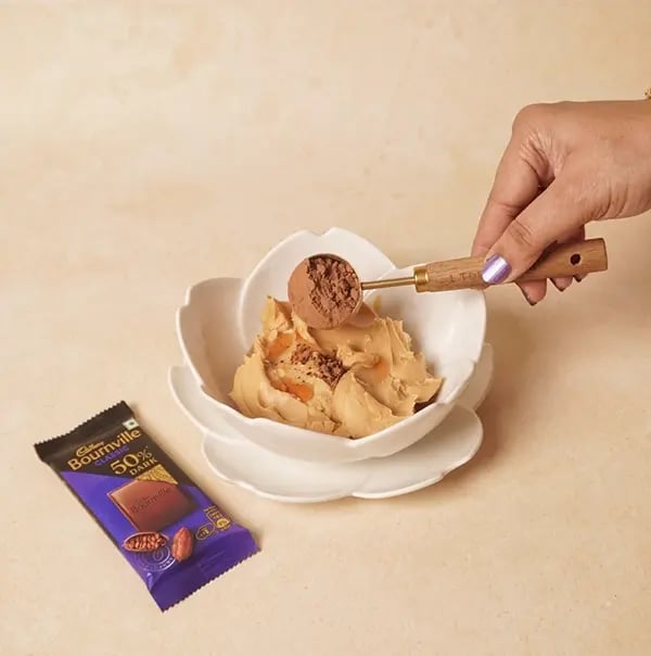 Peanut Butter Chocolate Bon Bon with Bournville-Add Cadbury Cocoa Powder to the bowl