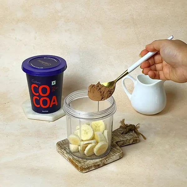Quick Cocoa Banana Pancake - Take a blending jar