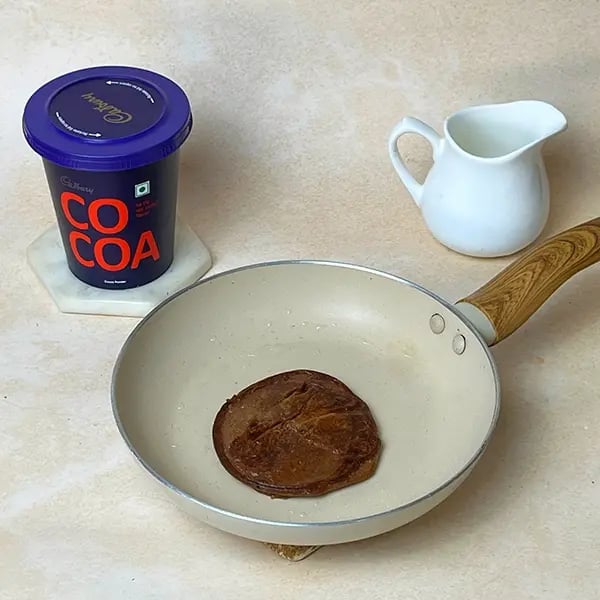 Quick Cocoa Banana Pancake - Flip and cook the other side