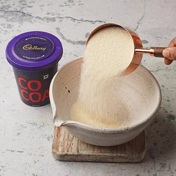 Rava Mawa Cake - Take rava in a bowl