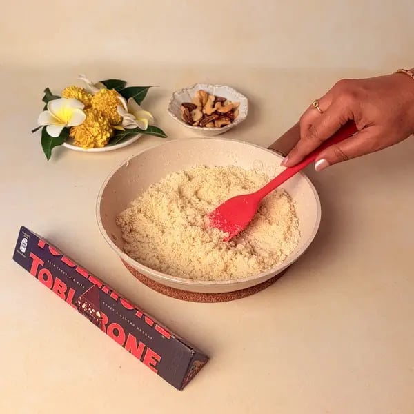 Rawa Kesari With Cadbury Toblerone For Onam - Roasting Semolina
