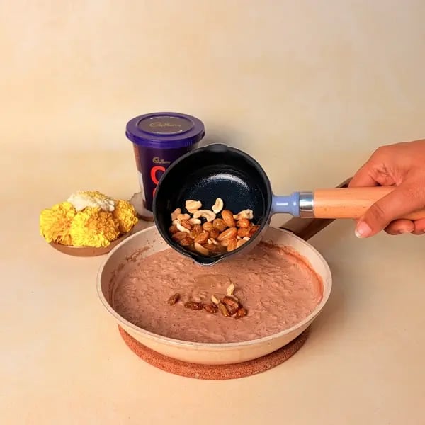 Rice Payasam With Cadbury Cocoa Powder For Onam - Pouring Nuts Ghee