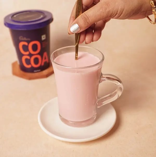 Rooh Afza Chocolate Milk Sharbat-Stir until the Rooh Afza