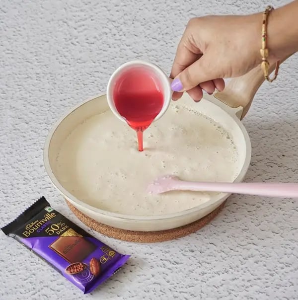 Rose flavored Kulfi with Dry fruit and Bournville Chocolate-Stir in rose syrup