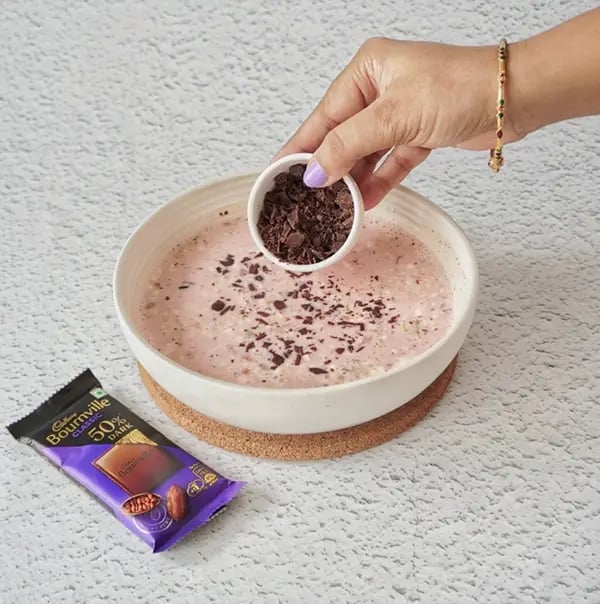 Rose flavored Kulfi with Dry fruit and Bournville Chocolate-Once the mixture is lukewarm