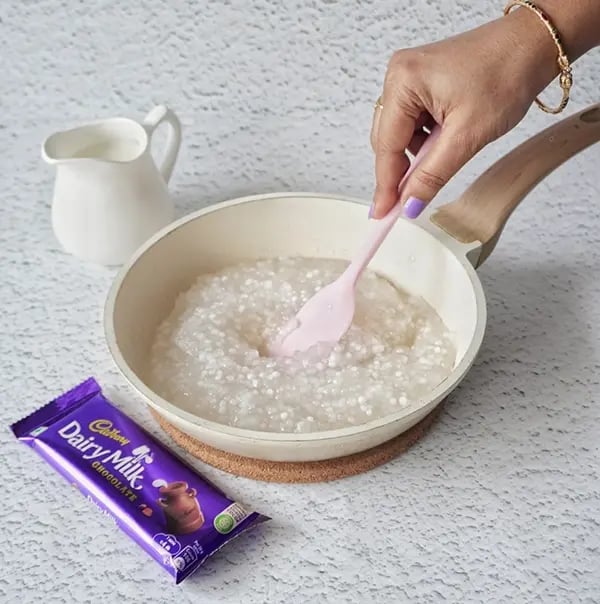 Sabudana Kheer Festive Dessert with Pistachios and Dairy Milk Chocolate Crunch-Cook over medium heat