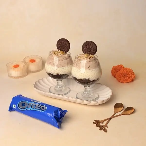 Sabudana Kheer Tiramisu Cups: A Navratri Dessert With An Oreo Twist - Oreo Cookie Garnish