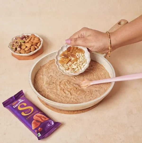 Seviyan Kheer with Cadbury Dairy Milk Silk -Remove from heat