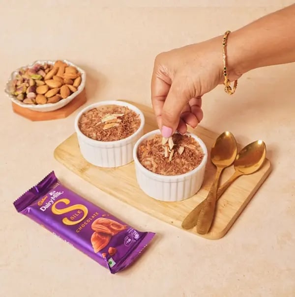 Seviyan Kheer with Cadbury Dairy Milk Silk -Ladle the kheer into serving bowls
