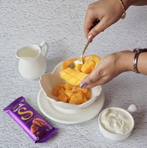Silk Chocolate Mango Lassi Fusion-In a bowl