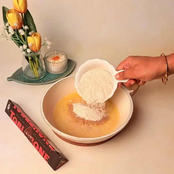 Singhare Ka Halwa Truffles: A Vrat-Friendly Navratri Sweet With A Toblerone Chocolate Center - Heating Ghee Atta