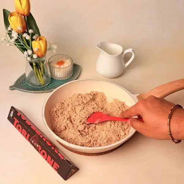 Singhare Ka Halwa Truffles: A Vrat-Friendly Navratri Sweet With A Toblerone Chocolate Center - Roasting Flour Gently