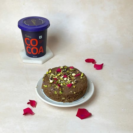 Softest Eggless Cocoa Mango Cake
