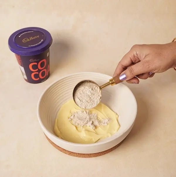 Spring Flower Brownies with Cadbury Gems-In a mixing bowl