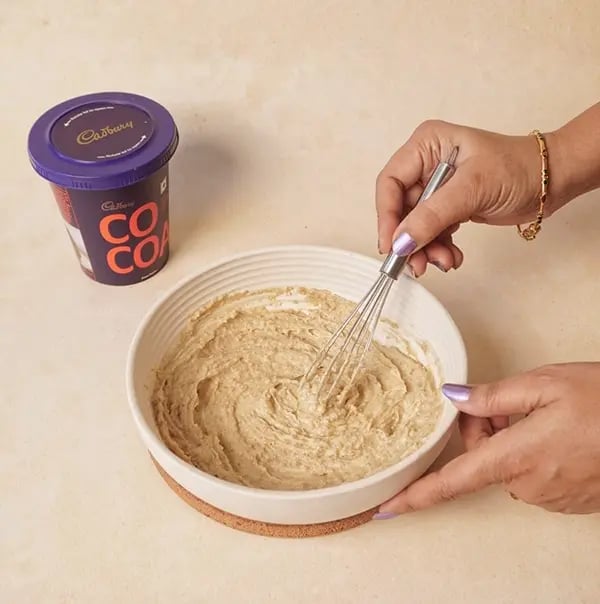 Spring Flower Brownies with Cadbury Gems-Cream them together