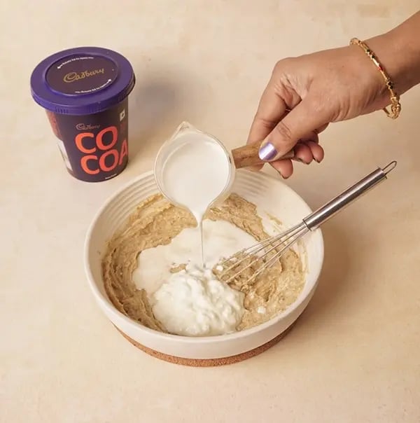 Spring Flower Brownies with Cadbury Gems-Add milk curd