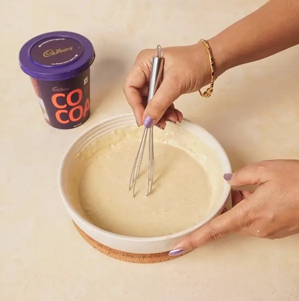 Spring Flower Brownies with Cadbury Gems-Stir thoroughly