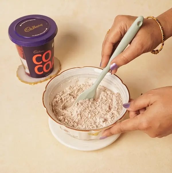 Spring Flower Brownies with Cadbury Gems-Mix well to ensure even distribution