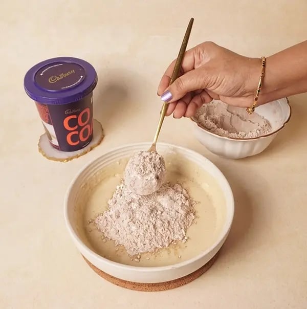 Spring Flower Brownies with Cadbury Gems-Gradually add the dry ingredients