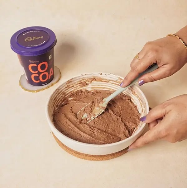 Spring Flower Brownies with Cadbury Gems-Fold gently using a spatula