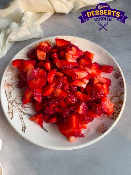Strawberry Frozen Yogurt Bites Recipe - Mixing Yogurt Ingredients