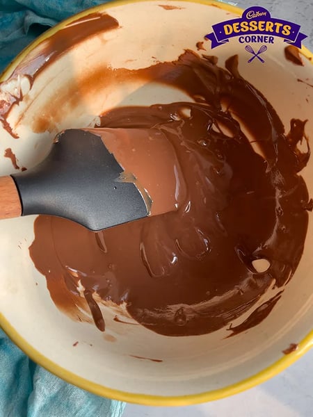 Strawberry Frozen Yogurt Bites Recipe - Melted Chocolate In Bowl