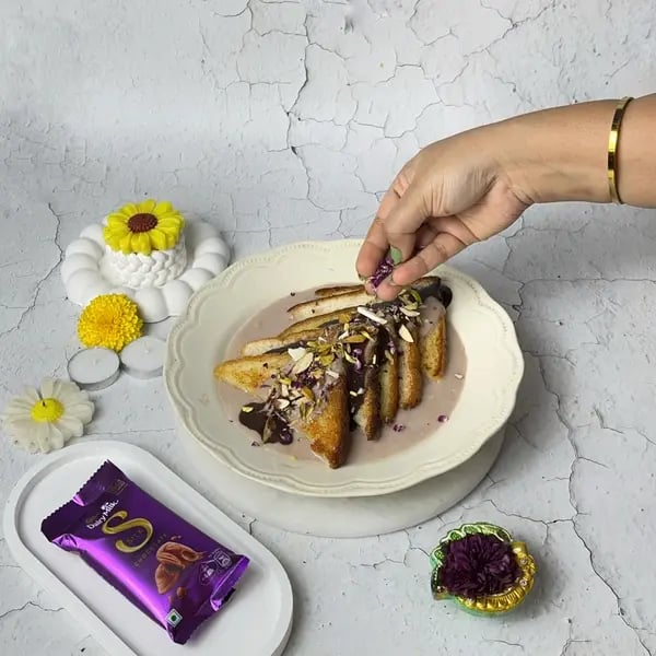 This Diwali, Try Shahi Tukda Recipe With Dairy Milk Silk - Rabri Bread Triangles