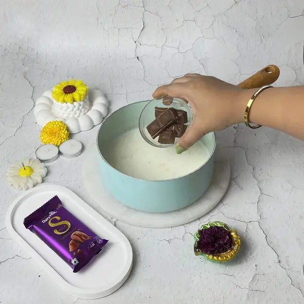 This Diwali, Try Shahi Tukda Recipe With Dairy Milk Silk - Simmering Milk Thickens