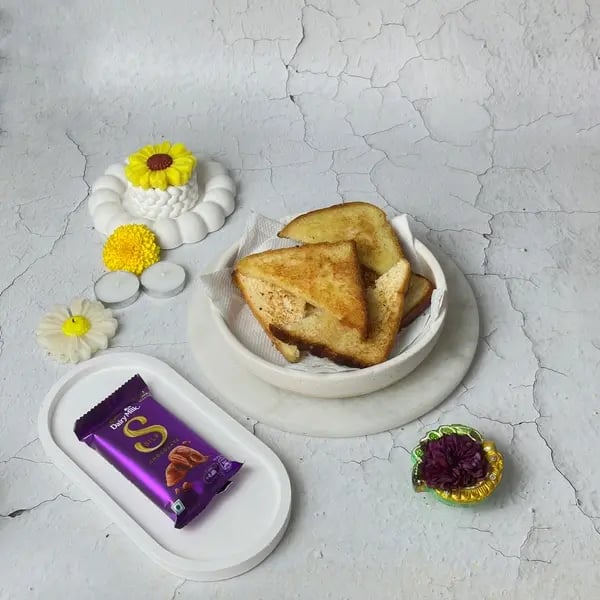This Diwali, Try Shahi Tukda Recipe With Dairy Milk Silk - Frying Bread Slices