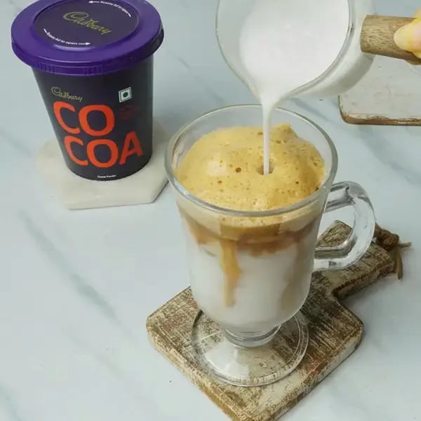 Tiramisu Cold Cocoa Drink - Pour whipped cream on the top
