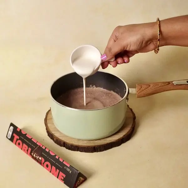 Toblerone Cocoa Hot Chocolate - Stirring Cream Hot Chocolate