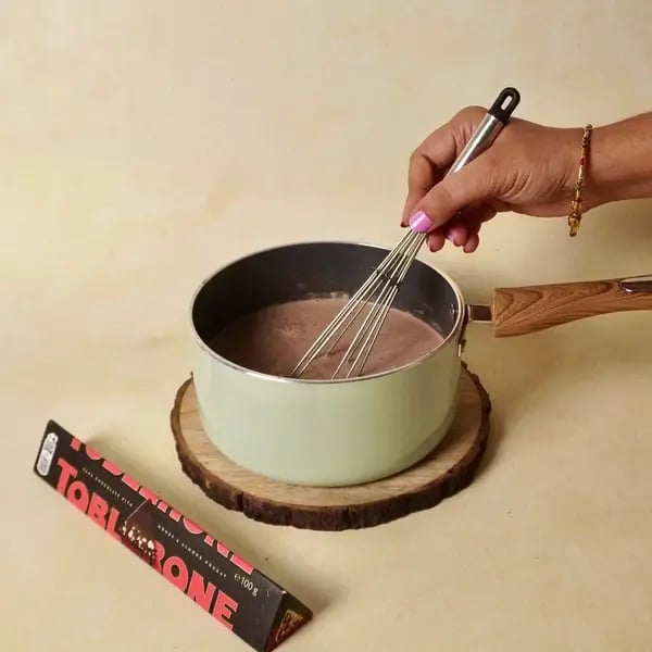 Toblerone Cocoa Hot Chocolate - Mixing Hot Chocolate