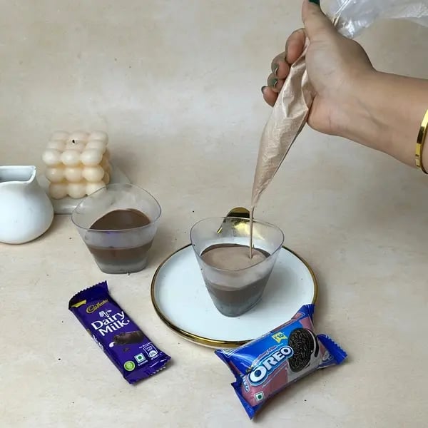 Triple-Layered Chocolate Oreo Base Mousse - Folding Chocolate Mousse