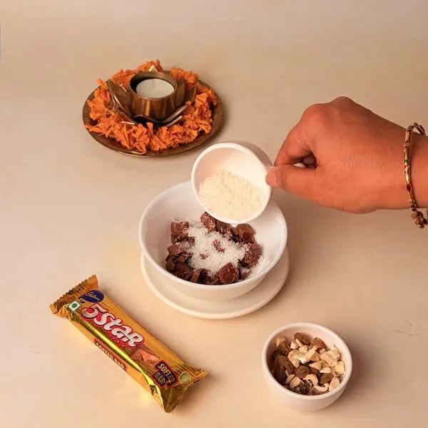 Try This Diwali Special Baked Gujiya Recipe With Cadbury 5 Star For Your Loved Ones - Mixing Chocolate Dry Fruits