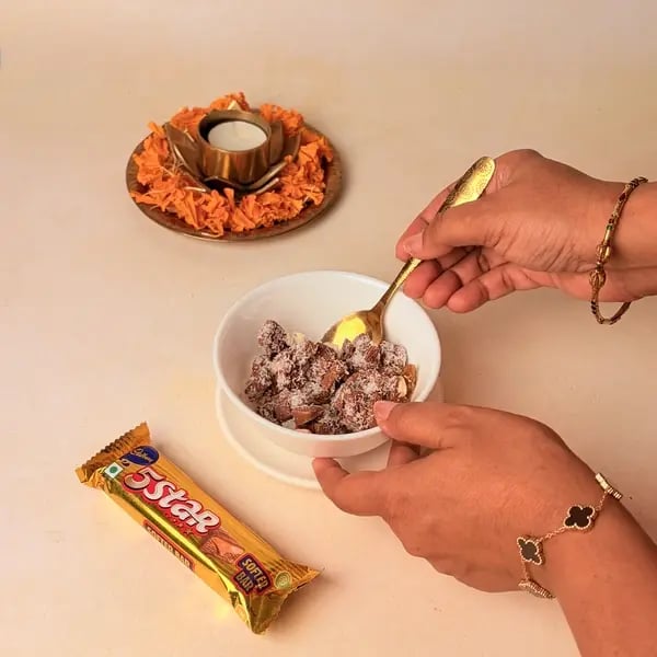 Try This Diwali Special Baked Gujiya Recipe With Cadbury 5 Star For Your Loved Ones - Mixing Gujiya Filling
