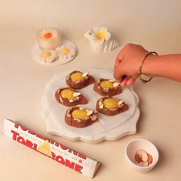 Try This Festive Special Chocolate Kesar Peda Recipe With A Toblerone Twist - Almond Diya Flame