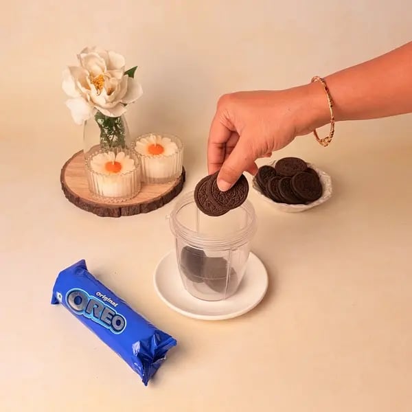 Two-In-One Malai Laddu With Oreo Twist For Navratri - Blended Oreo Cookies