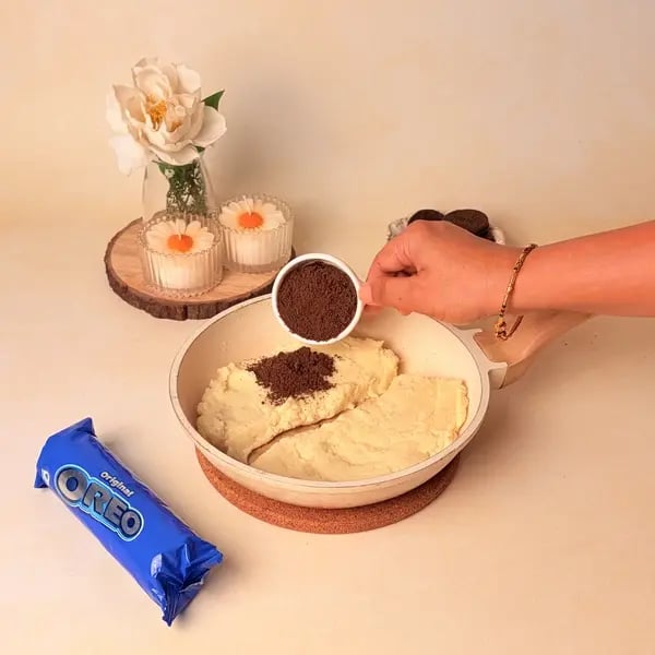 Two-In-One Malai Laddu With Oreo Twist For Navratri - Dividing Malai Mixture