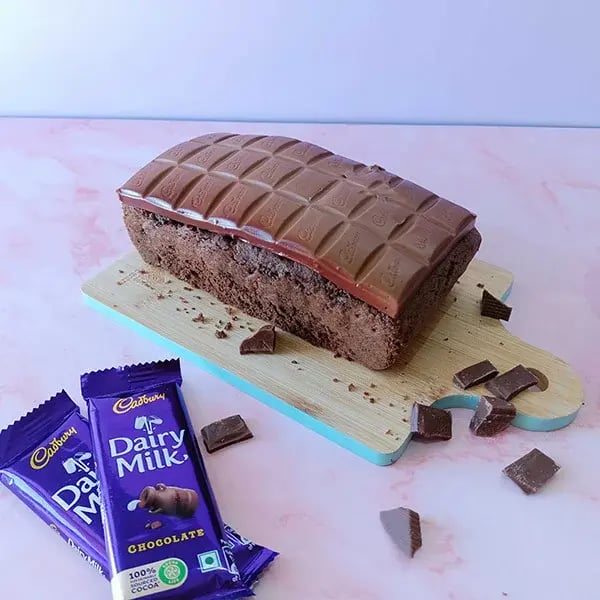 Vanilla Dairy Milk Sponge Cake - Put the slab of Dairy Milk chocolate