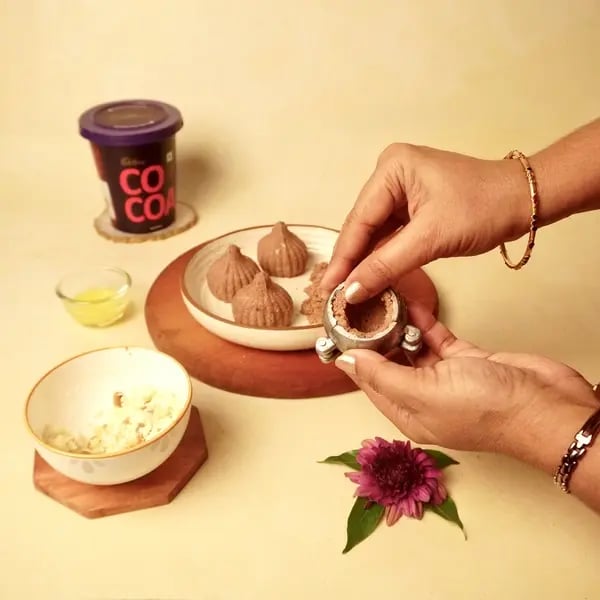 Vinayaka Chavithi Special Cocoa Paneer Modak - Filling Modak Mould