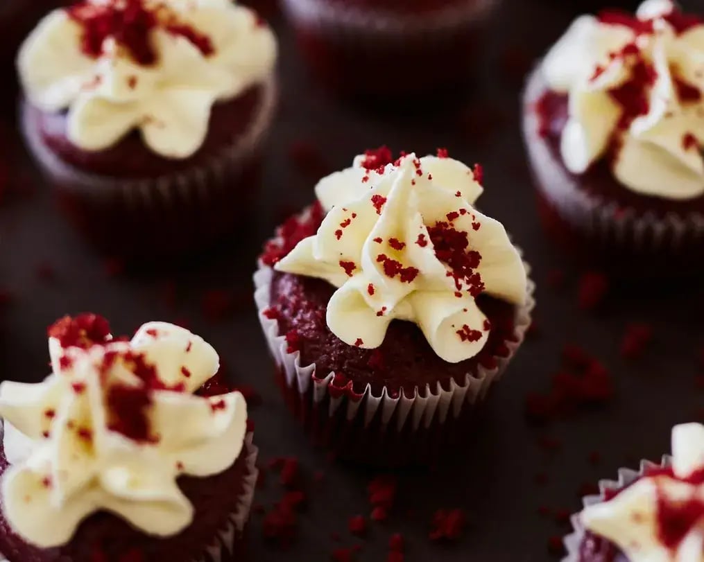 Red Velvet Cupcakes With Cream Cheese Frosting