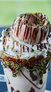 Chikoo Milkshake With Pistachio and Silk Chocolate Topping How ...