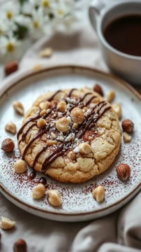 Creative Hazelnut Cookies With Chocolate Drizzles For A Luxurious Touch