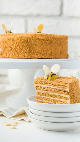Eggless Honey Cake With Almonds And Walnuts: A Sweet, Nutty ...